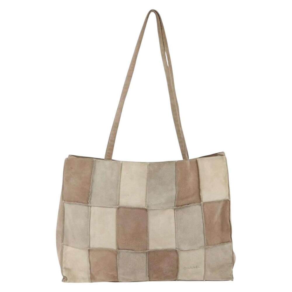 Chanel Patchwork Tote Bag Suede Beige CC - Picture 2 of 7